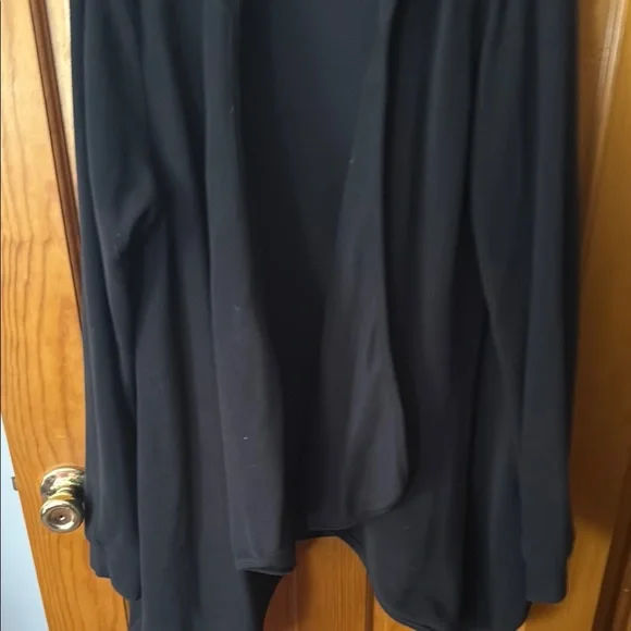 Cuddl Duds Black Open-Front Cardigan Sweater - Picture 4 of 5